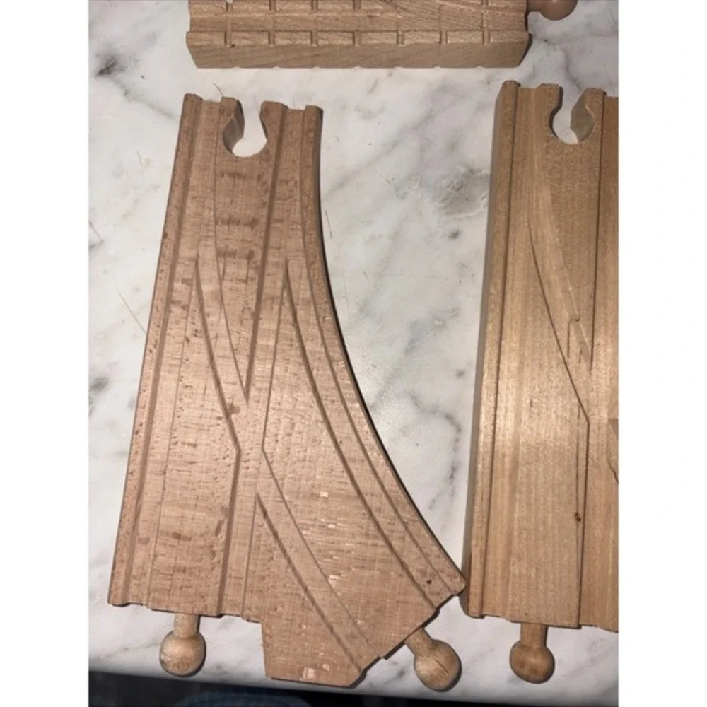 Thomas/Brio/Learning Lot Curved Switching Tracks‎ Wooden Trains Qty 3